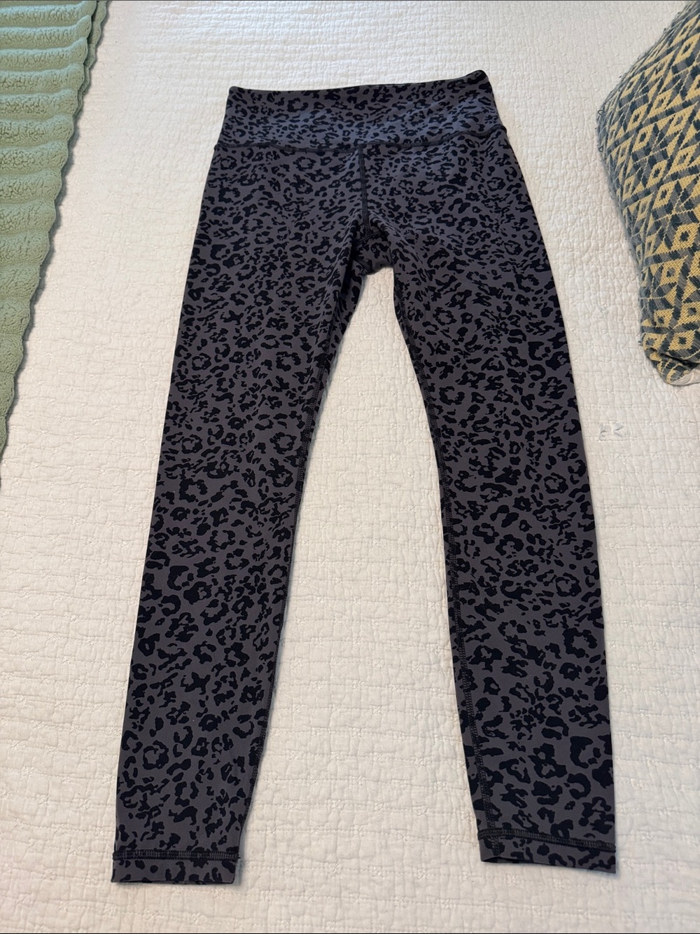 Athleta Black & Purple Leopard Print High-Rise Leggings
